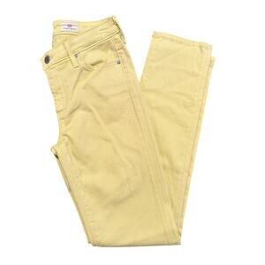 NWT AG Adriano Goldschmied Prima Ankle Cigarette Jeans, Yellow, Size 25R